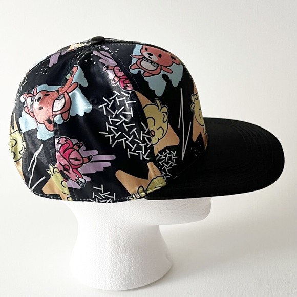 Five Nights at Freddy's Baseball Cap Satin Multi Print Adjustable Black Brim - Picture 4 of 10